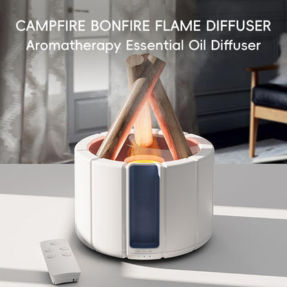 Campfire Flame Fire Diffuser, Bonfire Aromatherapy Essential Oil Diffuser, 8.5 fl oz Wood Grain Cool Mist Humidifier for Home, Bedroom, Office, Remote Control